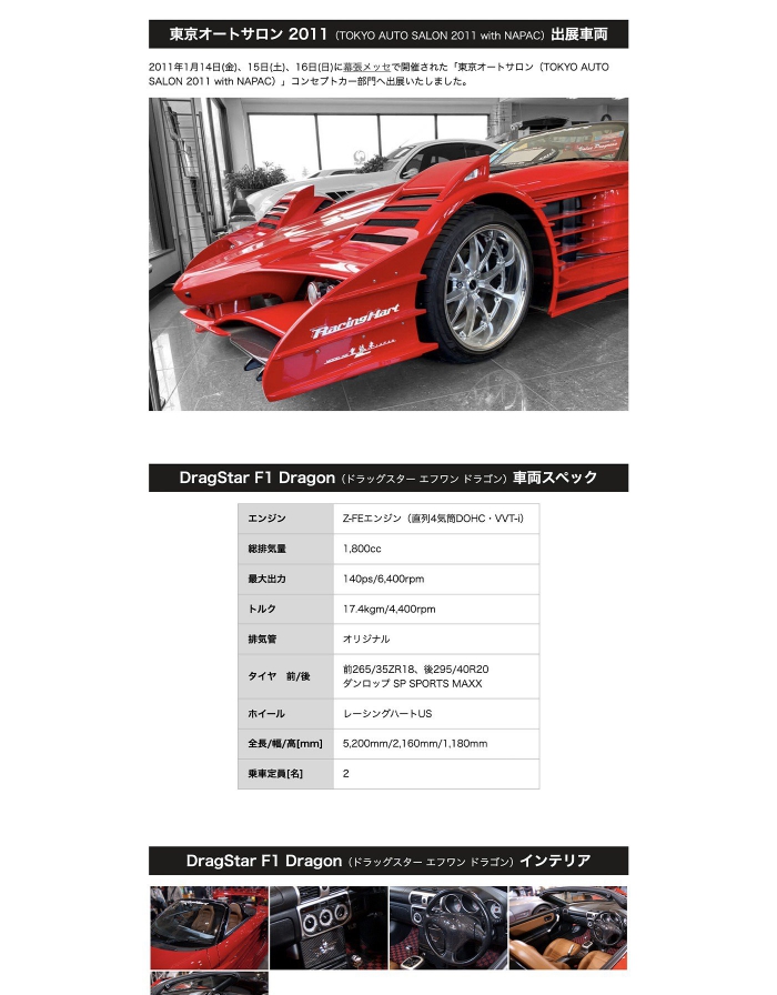 画像：Value Progress：DragStar F1 Dragon（ドラッグスター エフワン ドラゴン）ページ：2枚目